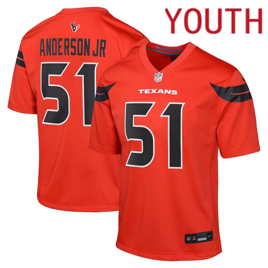 Youth Houston Texans #51 Will Anderson Jr. Nike Red Alternate Game NFL Jersey